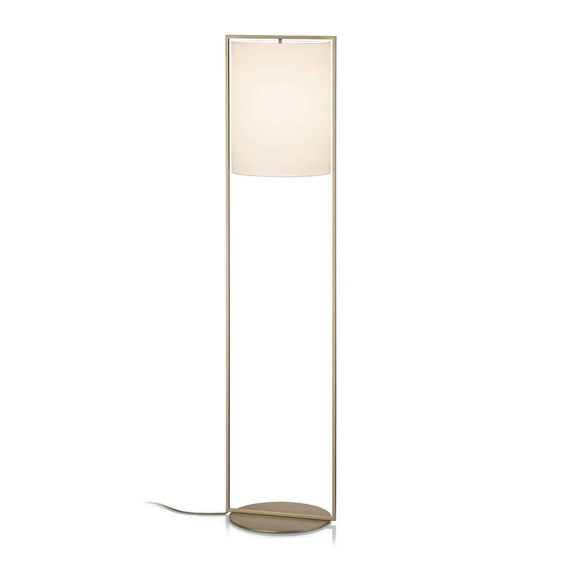 Lampa stojąca Alva, efekt brązu klosz biały