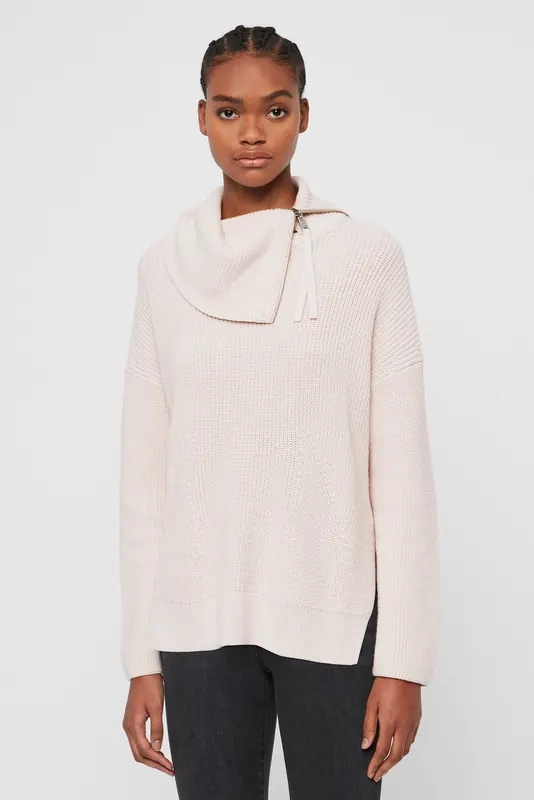 AllSaints Kadine Roll Neck Hush Pink Maat: M | Sweaters Outlet | Dames | Roze