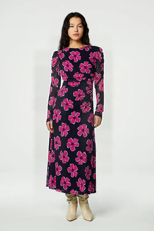 Fabienne Chapot Bella Dress Lollipop Pink/black Maat: XS | Midi Jurken Outlet | Dames | Zwart