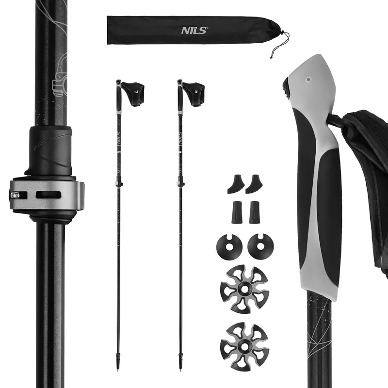 NILS CAMP kije do nordic walking 2 sekcyjne aluminiowe 125cm NW8612 (one size)