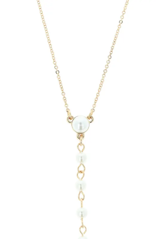 OTAZU Golden Ankle Chain With Pearls Cream Maat: OS | Armbanden Outlet | Dames | Goud