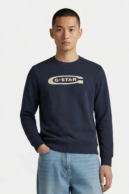 G-Star Old Skool Crew Sweat L/s Salute Maat: S | Sweaters Outlet | Heren | Blauw