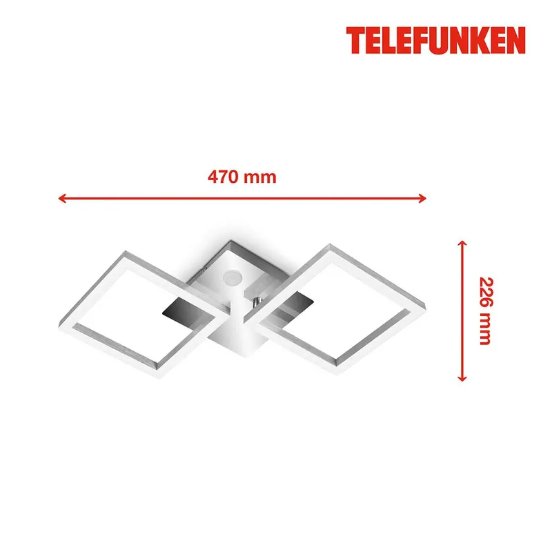 Sufitowa czujnik ruchu LED Frame chrom/alu 47x23cm