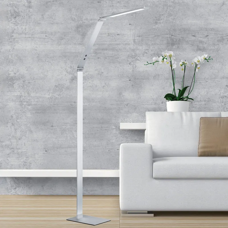 Lampa stojąca LED Geri z czujnikiem CCT, aluminium