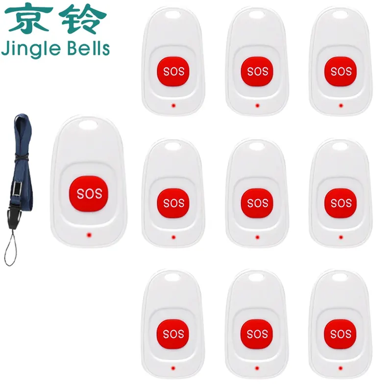 10pcs Caregiver Panic Emergency SOS Call Button Transmitter Wireless Call Bell Pager for the Elederly Patient Clinic Hospital