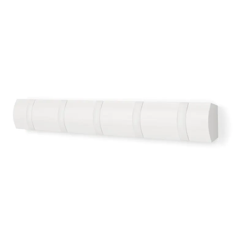 Wieszak ścienny z litego drewna sosnowego w matowym białym kolorze 51 cm Flip – Umbra