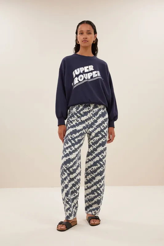 By-Bar Bibi Super Sweater Uniform Blue Maat: XS | Sweaters Outlet | Dames | Blauw