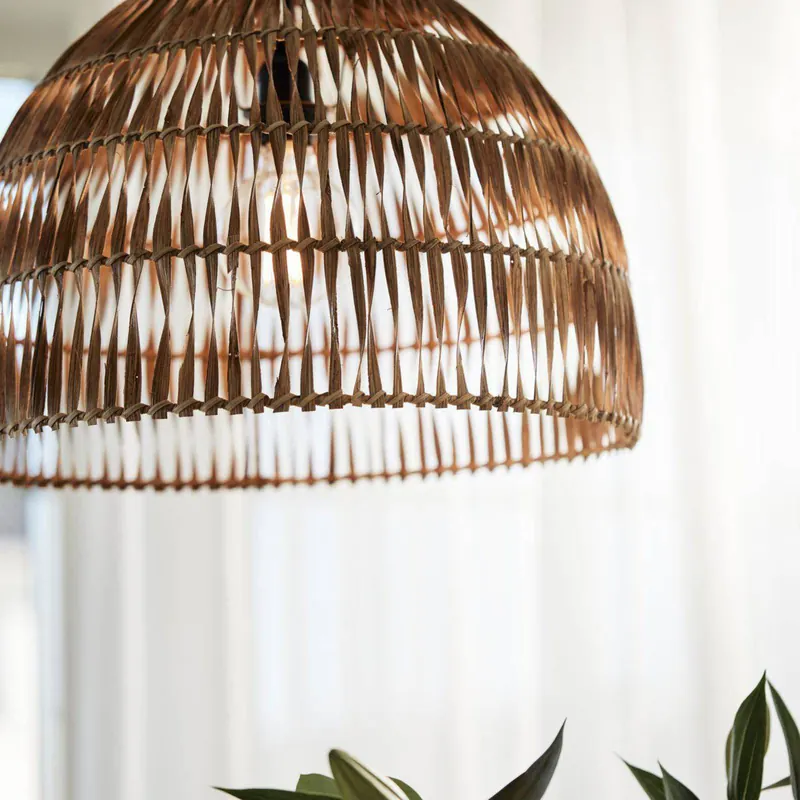 PR Home Żyrandol Lace, klosz z rattanu, Ø 37 cm