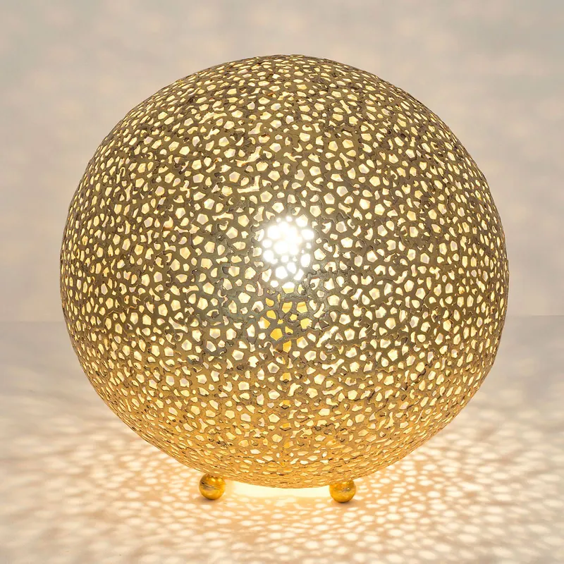 Lampa stołowa Lily Grande, Ø 43 cm, złota