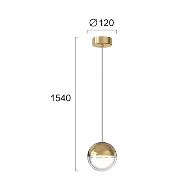 Lampa wisząca LED Zirea, złota, Ø 12 cm, metal