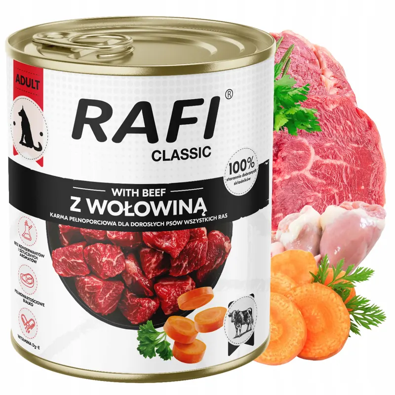 Dolina Noteci Rafi Classic karma mokra dla psa Wołowina 800g