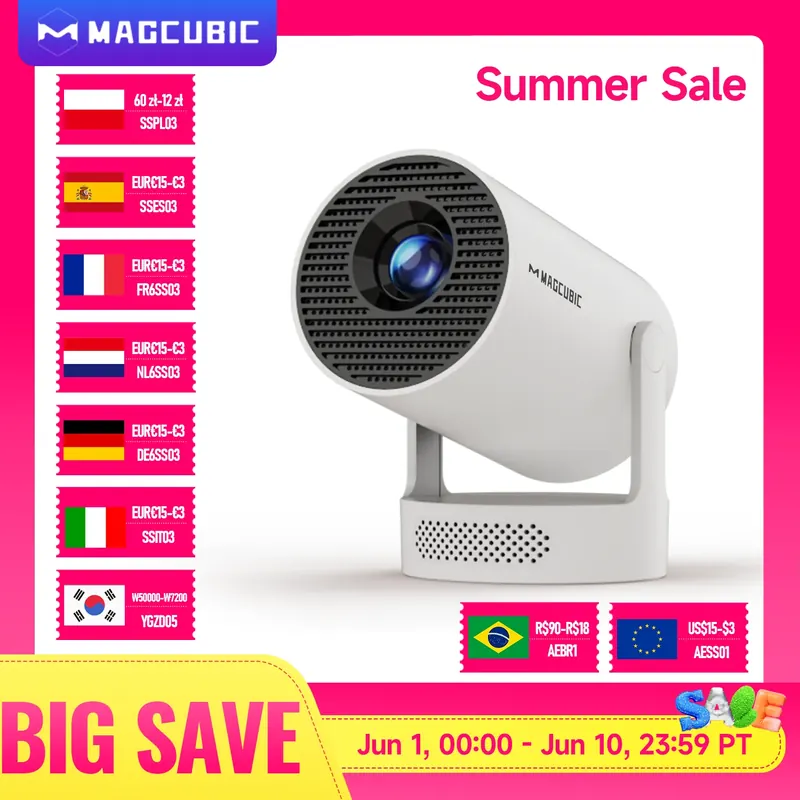 Projektor Magcubic 8K Wifi6 290ANSI Android 14 Dual WIFI Allwinner H726 BT5.0 1280*720P Kino Domowe Przenośny na Zewnątrz HY300 Pro +