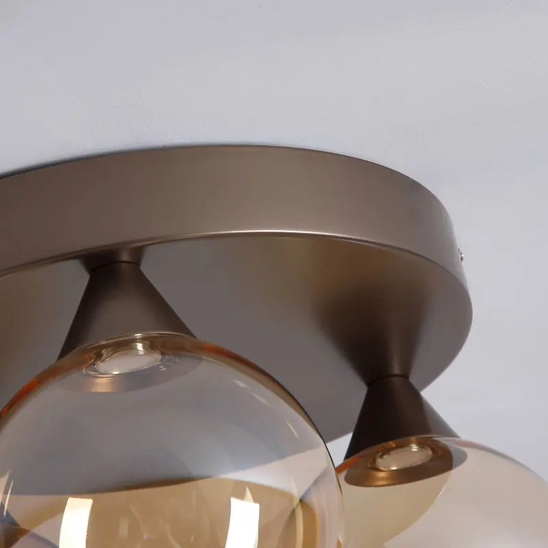 Lampa sufitowa LED Opus Lux, 3-punktowa, brązowa, szkło bursztynowe, CCT