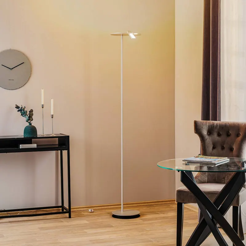 Lampa LED oświetlająca sufit Bopp Share z lampką do czytania, aluminium