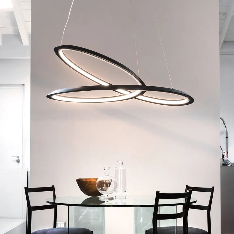 Lampa wisząca Nemo Kepler 2,700K Down Ø84cm czarna