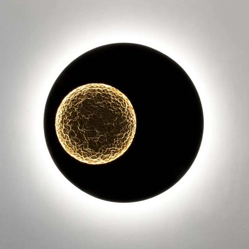 Kinkiet LED LUNA GIGANTE XL, czarny/złoty, Ø 100 cm, ściemniany