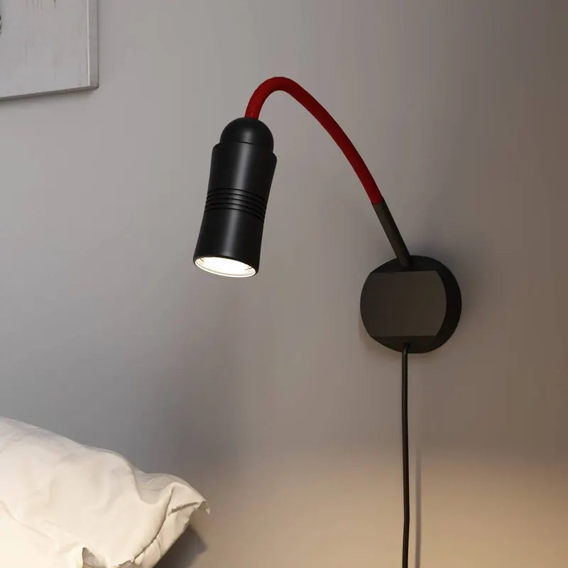 Neo! Flex Hotel II kinkiet LED, czarny/czerwony