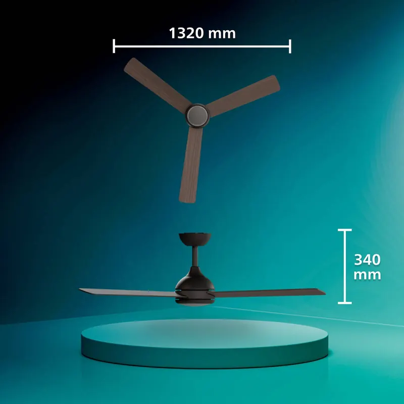 Wentylator sufitowy LED Philips Civx, czarno-brązowy, zasilanie prądem stałym,