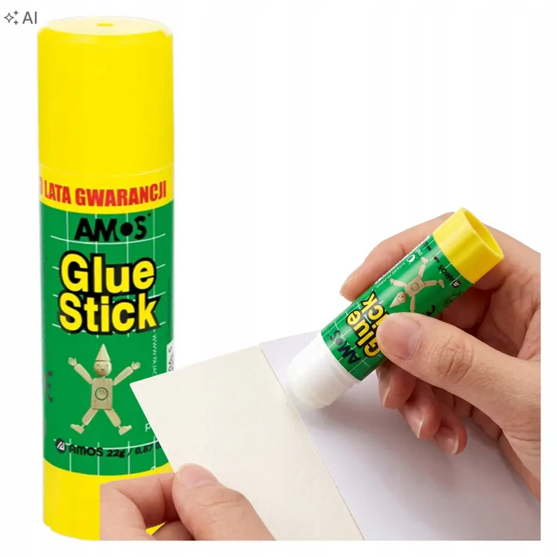 Klej W Sztyfcie Szkolny Bezbarwny Biurowy Uniwersalny 15g Amos Glue Stick