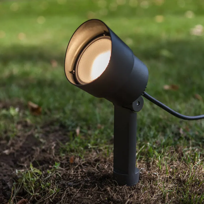 Reflektor z grotem ziemnym LED EXPLORER, ciemnoszary, Ø 9 cm, IP54