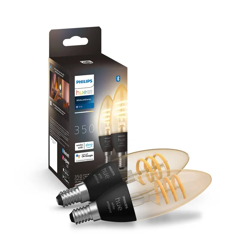 Philips Hue White Ambiance E14, 4,6 W, 350 lm, 2 szt