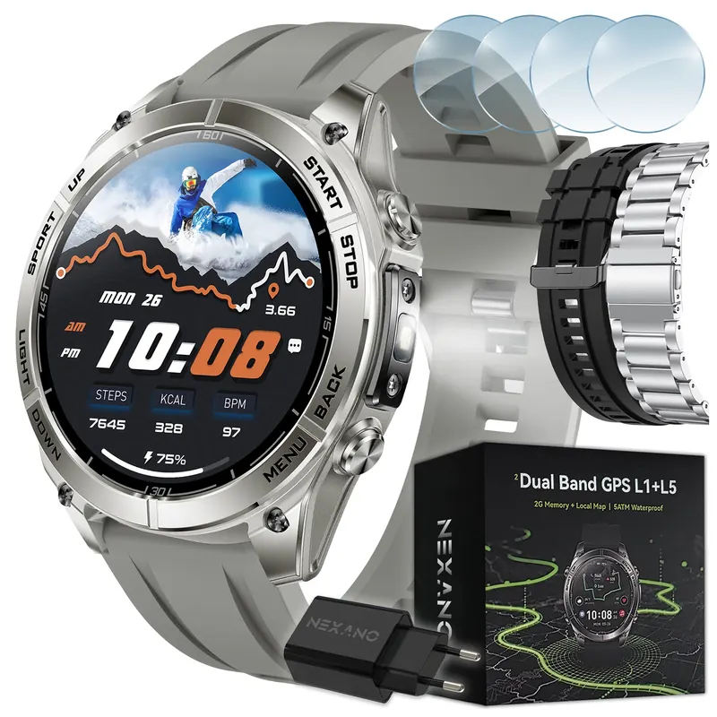 Smartwatch Pánske Hodinky Gps Dual Mapy Vodotesné IP69K Asistent Ai Amoled