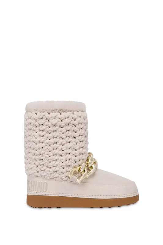 Moschino Heart Chain Snow Boots White Maat: 39-40 | Laarzen Outlet | Dames | Beige