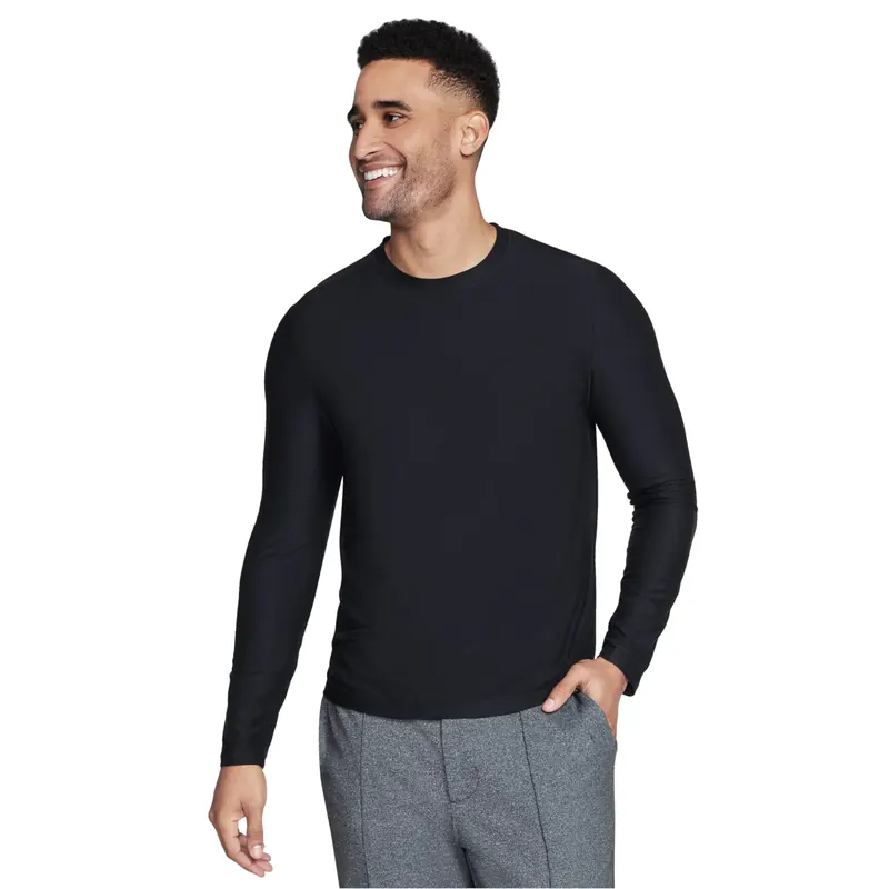 Skechers GoDri All Day Long Sleeve LT115B-BLK, Męskie, Czarne, longsleevy, poliester, rozmiar: M