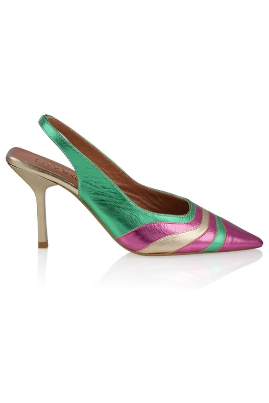 DWRS label Rhodos Green / Fuchsia Maat: 40 | Pumps Outlet | Dames | Groen