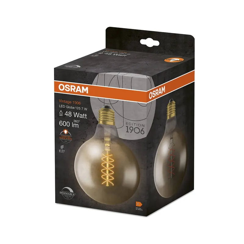 OSRAM Vintage 1906 E27 7W LED G125 822 złota ściemniany