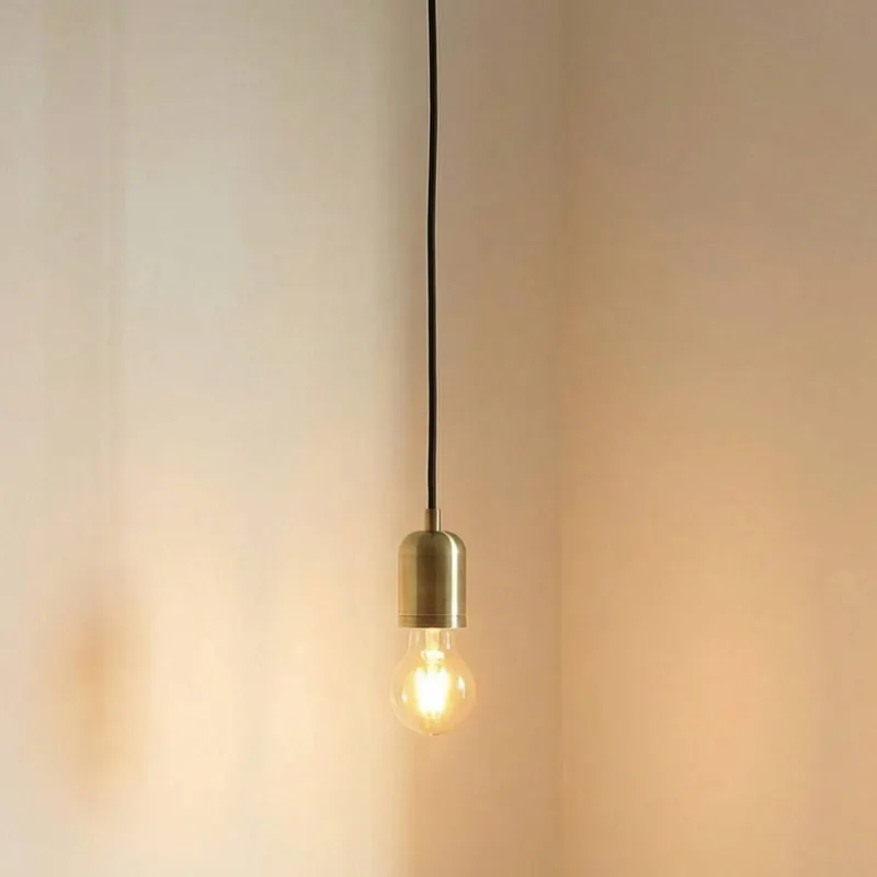 Lampa wisząca Lindby Hattie, oprawa E27, mosiądz, Ø 4,7 cm