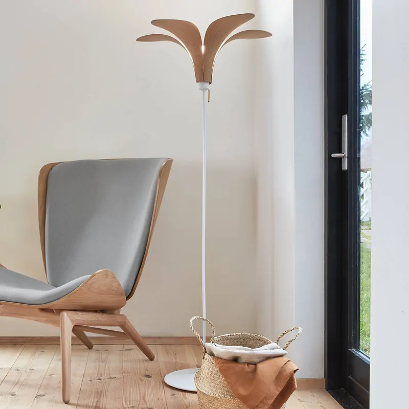 UMAGE lampa stojąca Jazz oak statyw biały