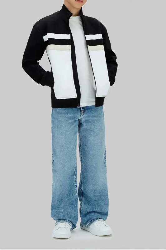 Calvin Klein Boys Colorblock Relaxed Sweatshirt Black Maat: 14 | Sportkleding Outlet | Unisex | Zwart