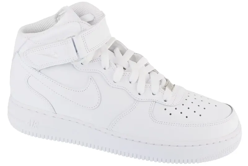 Nike Air Force 1 Mid 07 CW2289-111, Męskie, Białe, buty sneakers, skóra licowa, rozmiar: 48,5