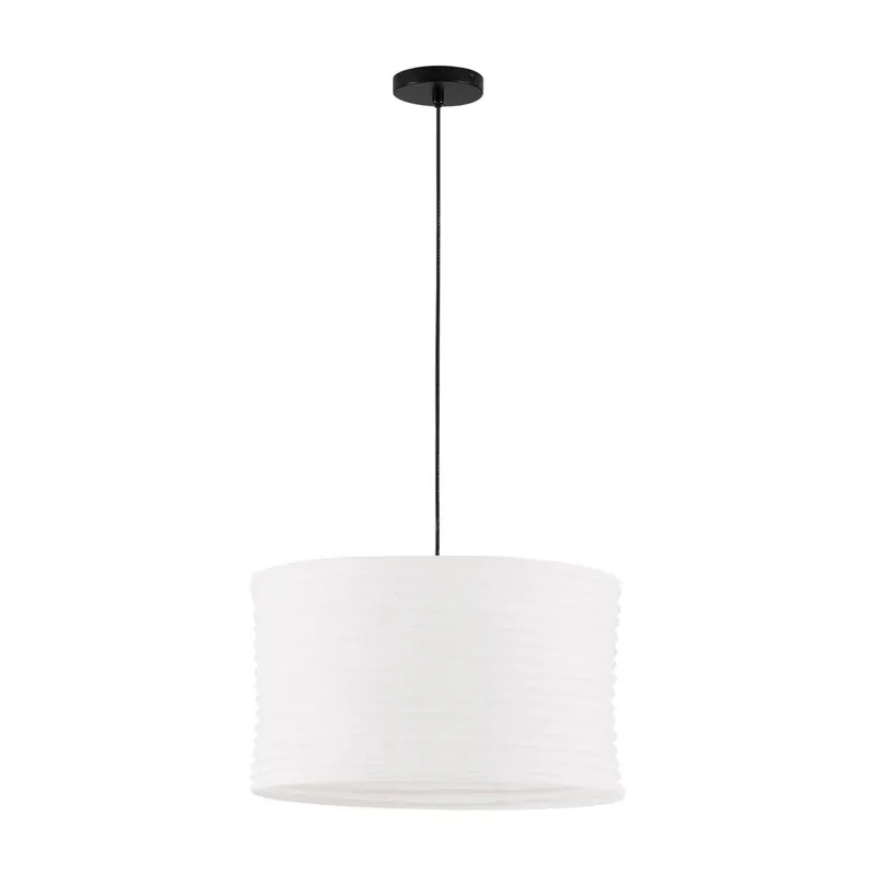 Biała lniana lampa wisząca ø 50 cm Linnet – Nova Luce
