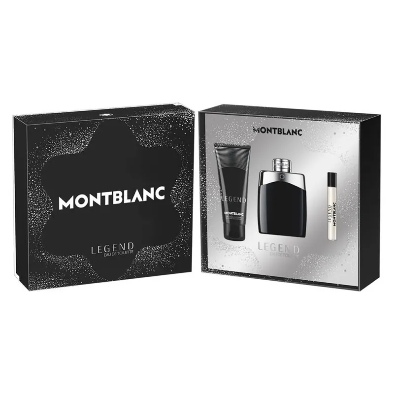 Mont Blanc Zestaw upominkowy Legend Eau De Toilette Man 100 ml, żel pod prysznic 100 ml i woda toaletowa Man 7,5 ml