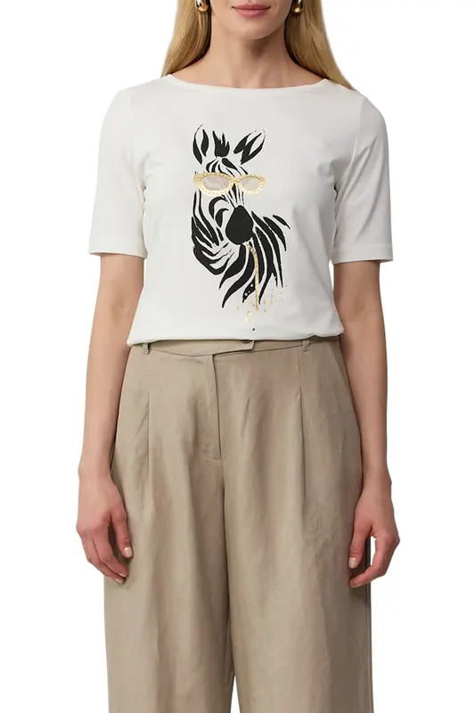 s.Oliver T-shirts Offwhite Maat: 40 | Tops Outlet | Dames | Wit