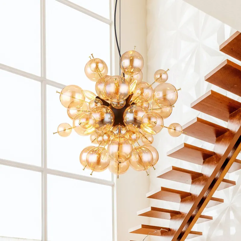 Lampa wisząca Udo, kolor bursztynowy, Ø 55 cm, szkło