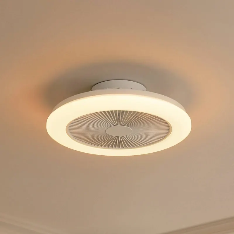 Wentylator sufitowy LED Lindby Vedin, biały, DC, Ø 45 cm, RGBW