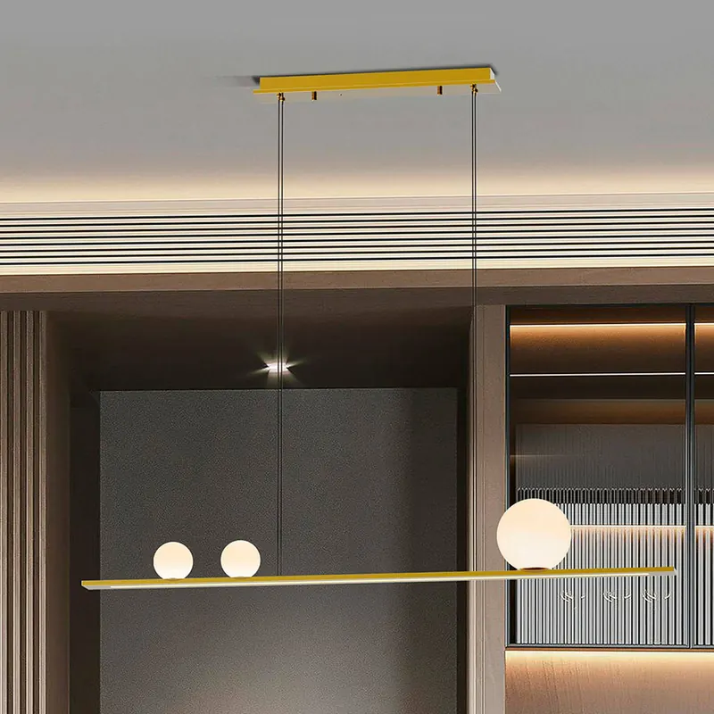 Lampa wisząca LED Mila, kolor złoty, długość 120 cm, 3-punktowa.
