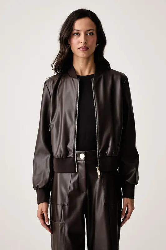 Armani Exchange bomberka damska z imitacji zamszu