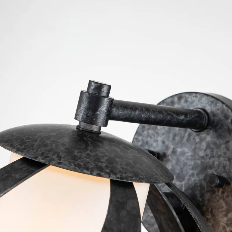 Kinkiet Blacksmith, czarno-biały, 1-punktowy, IP44