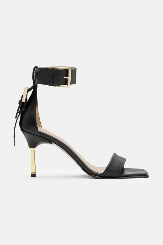 AllSaints sandały skórzane Noir Mid Sandal