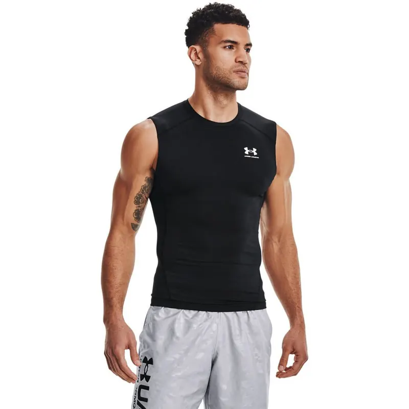 UNDER ARMOUR koszulka na siłowinię męska UA HG Comp SS czarna (M)