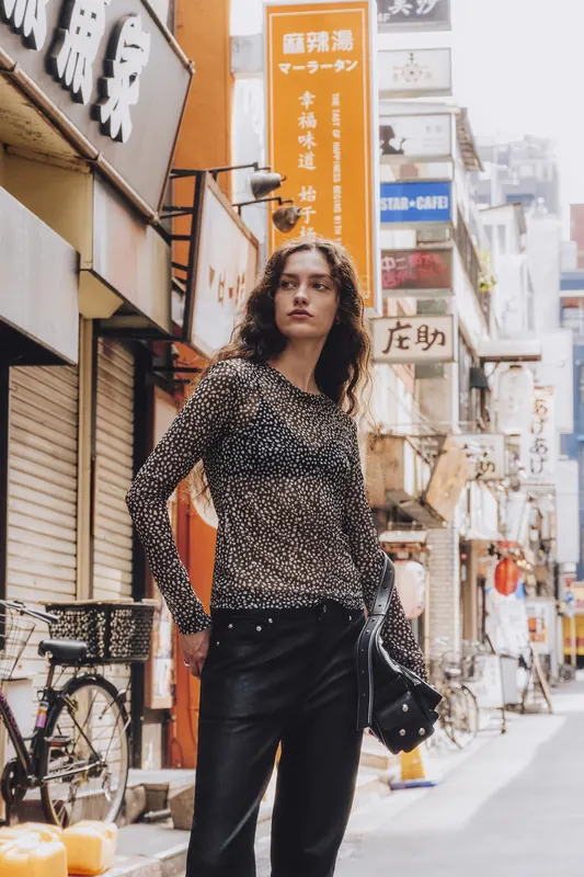Mikuta The Dotted Mesh Longsleeve Maat: XS | Longsleeves Outlet | Dames | Zwart