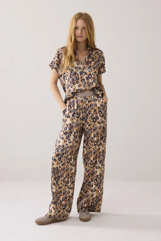 Summum Woman Trousers Multi Coloured Animal Multicolour Maat: 42 | Wijde Broeken Outlet | Dames