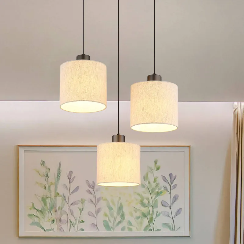 Żyrandol LED Thea, Ø 49 cm, 3-punktowy, kremowo-czarna matowa