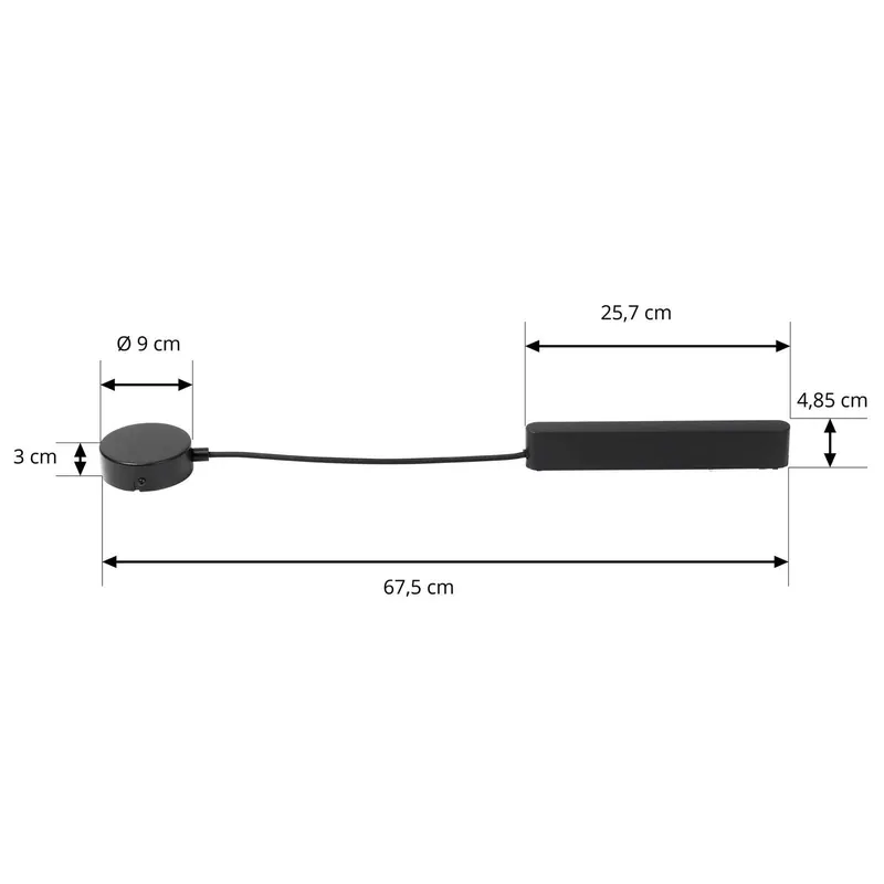 Sterownik LED Lumaro, czarny, długość 67,5 cm, 100W