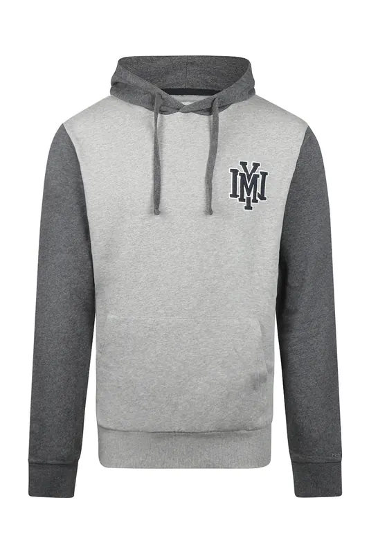 McGregor Ny Colourblock Hoody  Medium Grey Melange Maat: XL | Hoodies Outlet | Heren | Grijs