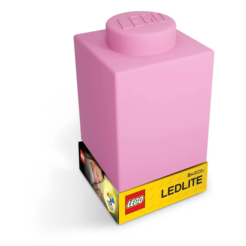 Różowa silikonowa lampka nocna LEGO® Classic Brick